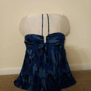 BCBGeneration halter top shirt, dark blue tones size S